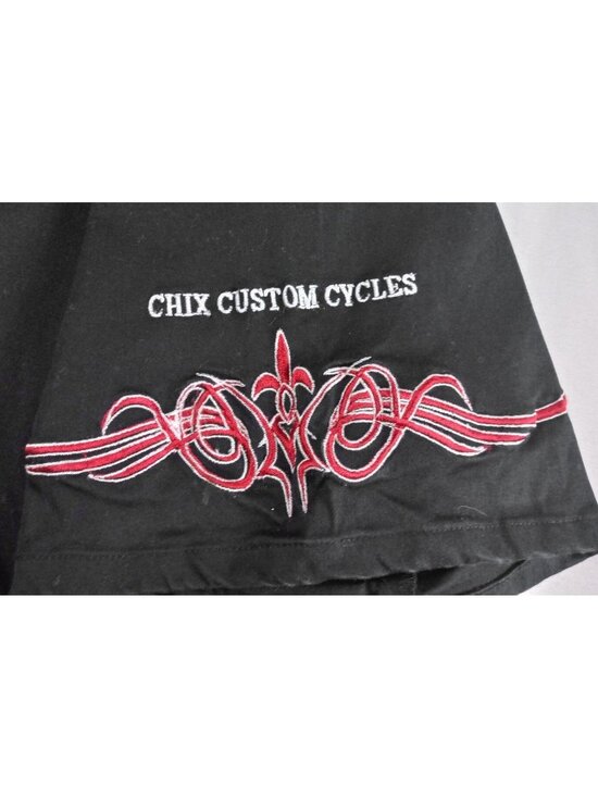Chrome Eagle Black shirt XXL Women button down Chix Custom Cycles Embroydered - Picture 4 of 15